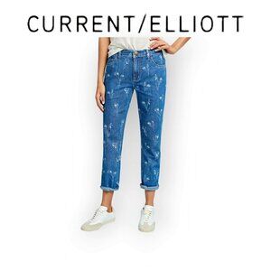 Current/Elliott Women's Relaxed Straight Jeans Mid-Rise Lightweight Size 27